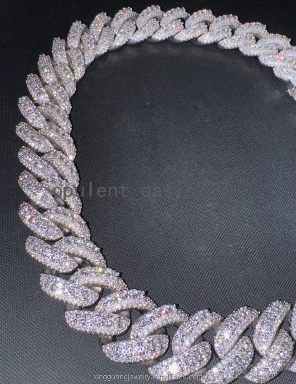 Mens Fashion Heavy Piece Hip Hop 30MM Iced Out Moissanite Raised Chain S925 White Plated VVS Diamond Cuban Link Chain Necklace