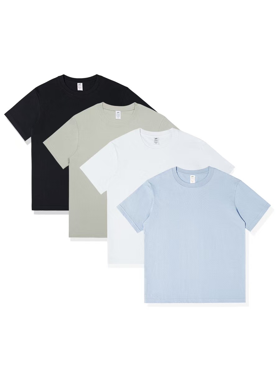 K2115 Combed cotton large version T-shirt women's autumn and summer mid-length new loose drop shoulder short sleeve large size cotton half-sleeve