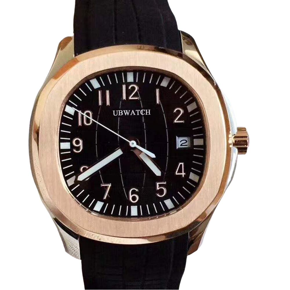 40MM P1 Automatic Mens Watches Glass Back Sapphire Crystal Wristwatches Exquisite Texture Man Watch With Soft Comfort Rubber Strap