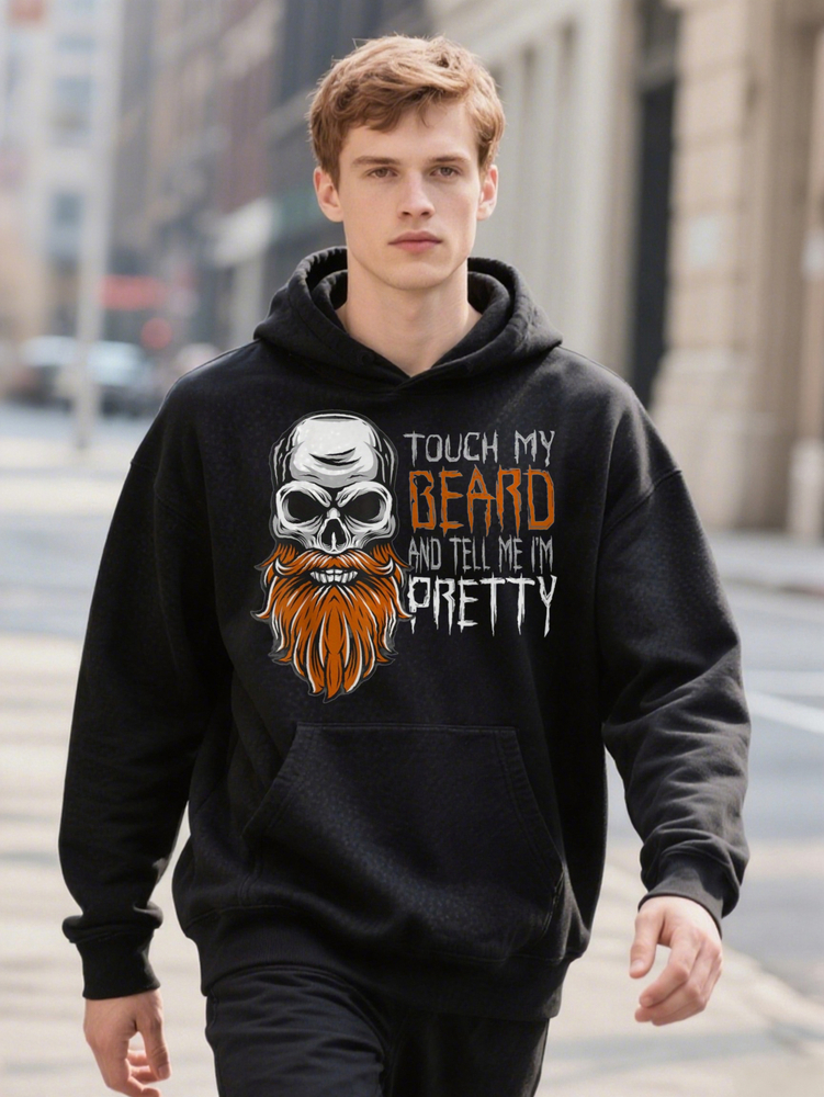 Ouch My Beard And Ell Me I M A Funny Halloween PLUS Hoodie SIZE L XL