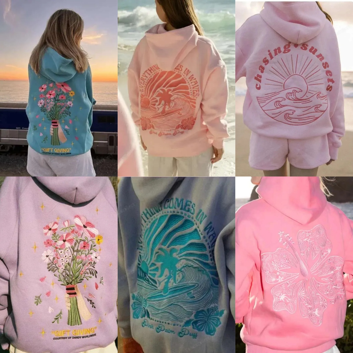 Mens Womens Hoodies Designer inwrought Fashion Long Sleeve Hoodie Coats Autumn Winter Harajuku Casual Loose Hooded Chasing Sunsets palms puff Sweatshirt