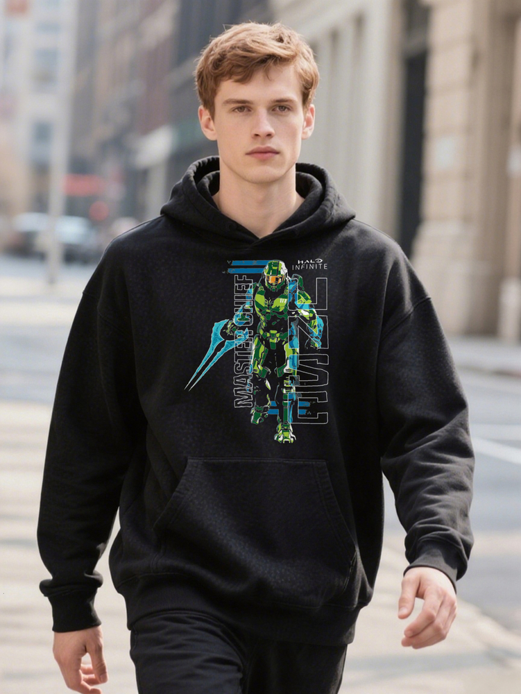 Hello Hoodie Infinite Master Chief Crew Black Men S Soft Breathable For All Seasons And A Good Fit