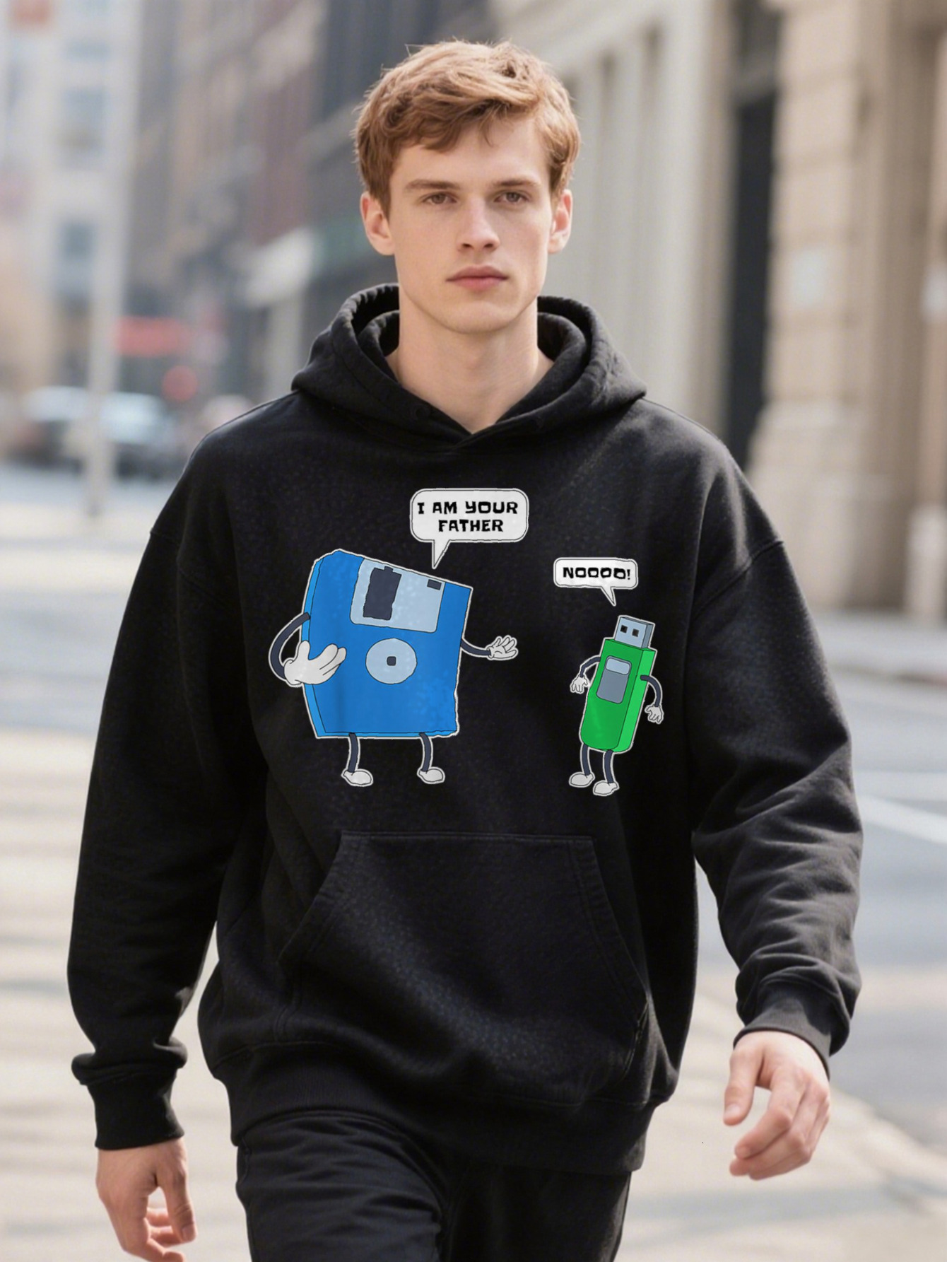 Father Son Floppy Disk Engineer Graphic Hoodie Ee Casual Crew For Men Hine Washable