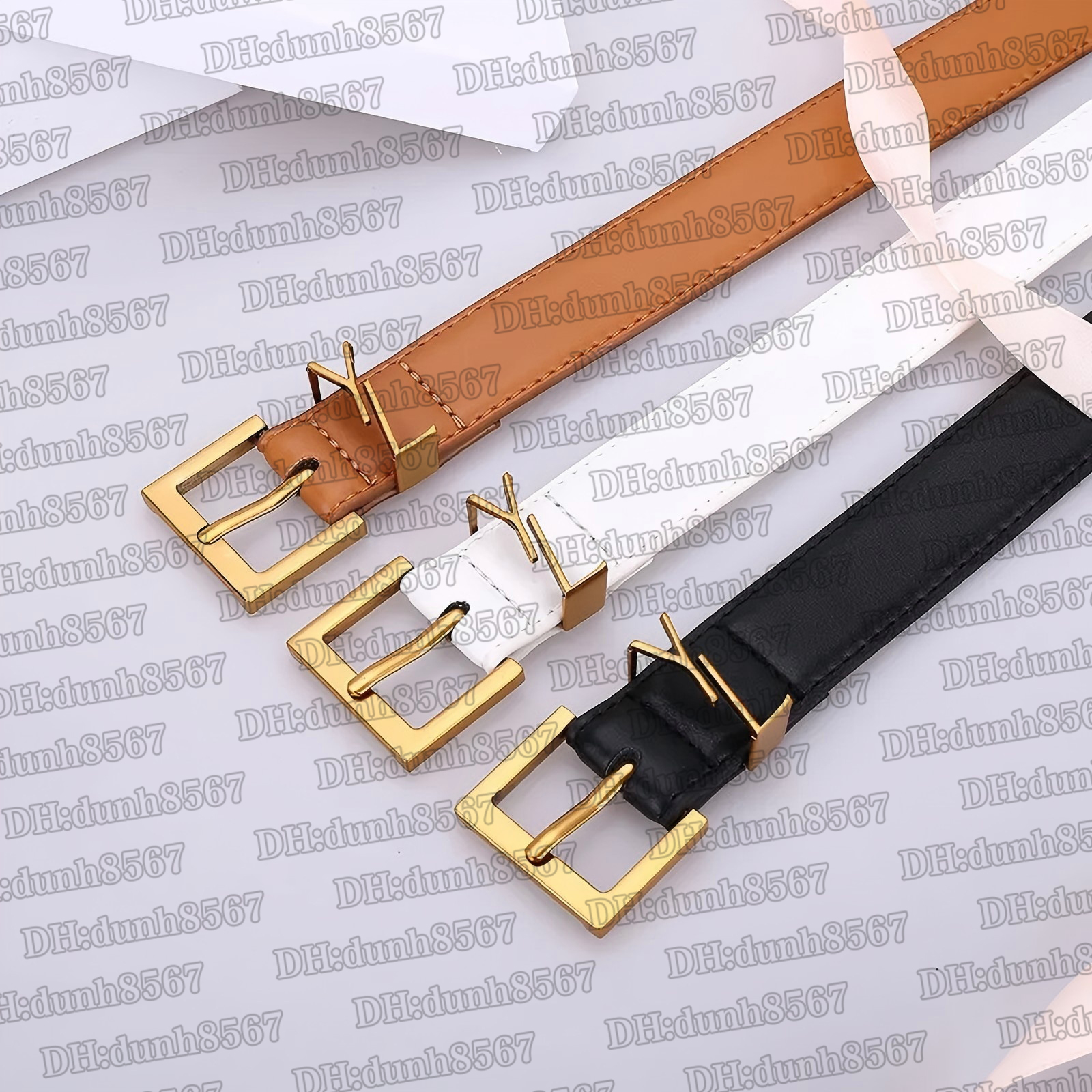 Luxury Designer YL Belt for Women Genuine Leather Cowhide Width 3cm Men Designers Belts Bronze Buckle Silver Womens Waistband Cintura