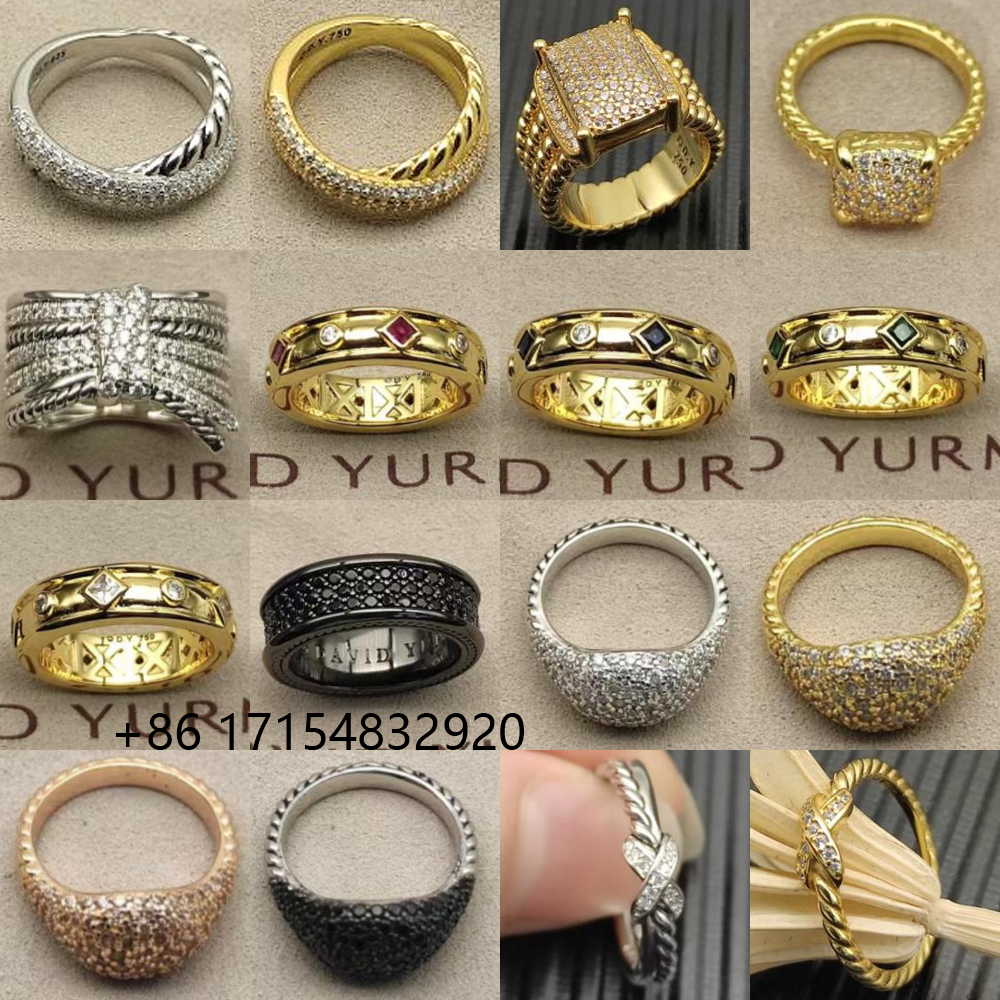 2025 New 925 Sterling Silver Christmas New DY Jewelry Retro Couple Trend Fashion Simple Spiral Design Colored Crystal Ring