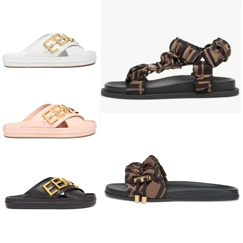 50 Off Summer Sandale Designers Sandals For Women Fashion Slides Classic Strap Buckle Flat Leather Canvas Letter Rubber Slippers Beach Shoes