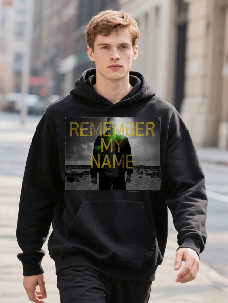Men s Hoodie Casual with REMEMBER MY NAME Print Black Comfort Fit hine Washable e0f69 3a74e