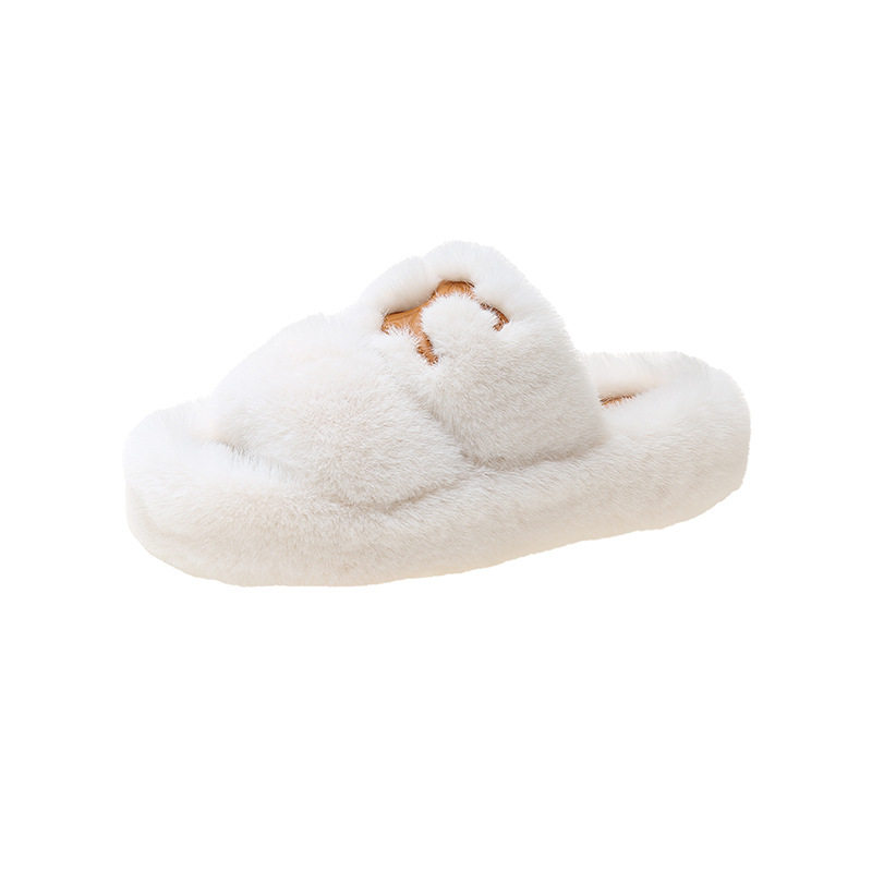 2025 new hot free shipping designer slippers for womens flat slippers black white khaki New autumn and winter fashionable home plush slippers