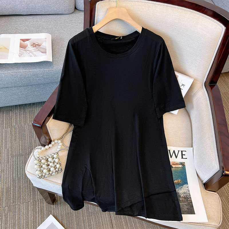 K2109 Transformation Strategy 120-350 catties plus size women's clothing 2024 summer new T-shirt short-sleeved top loose mid-length