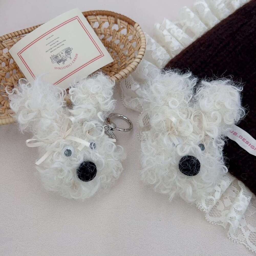Autumn Winter New Pendant Cute Puppy Plush Doll Creative Cartoon Keychain Bag Decoration Accessories for Women