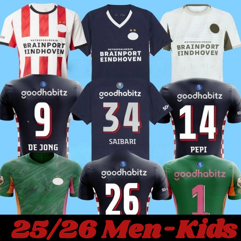 2025 2026 DE JONG LANG Soccer Jerseys EinDhoVenS BENITEZ BAKAYOKO 25 26 VEERMAN Football Shirts PEPI H. LOZANO SAIBARI TIL SCHOUTEN PSVS