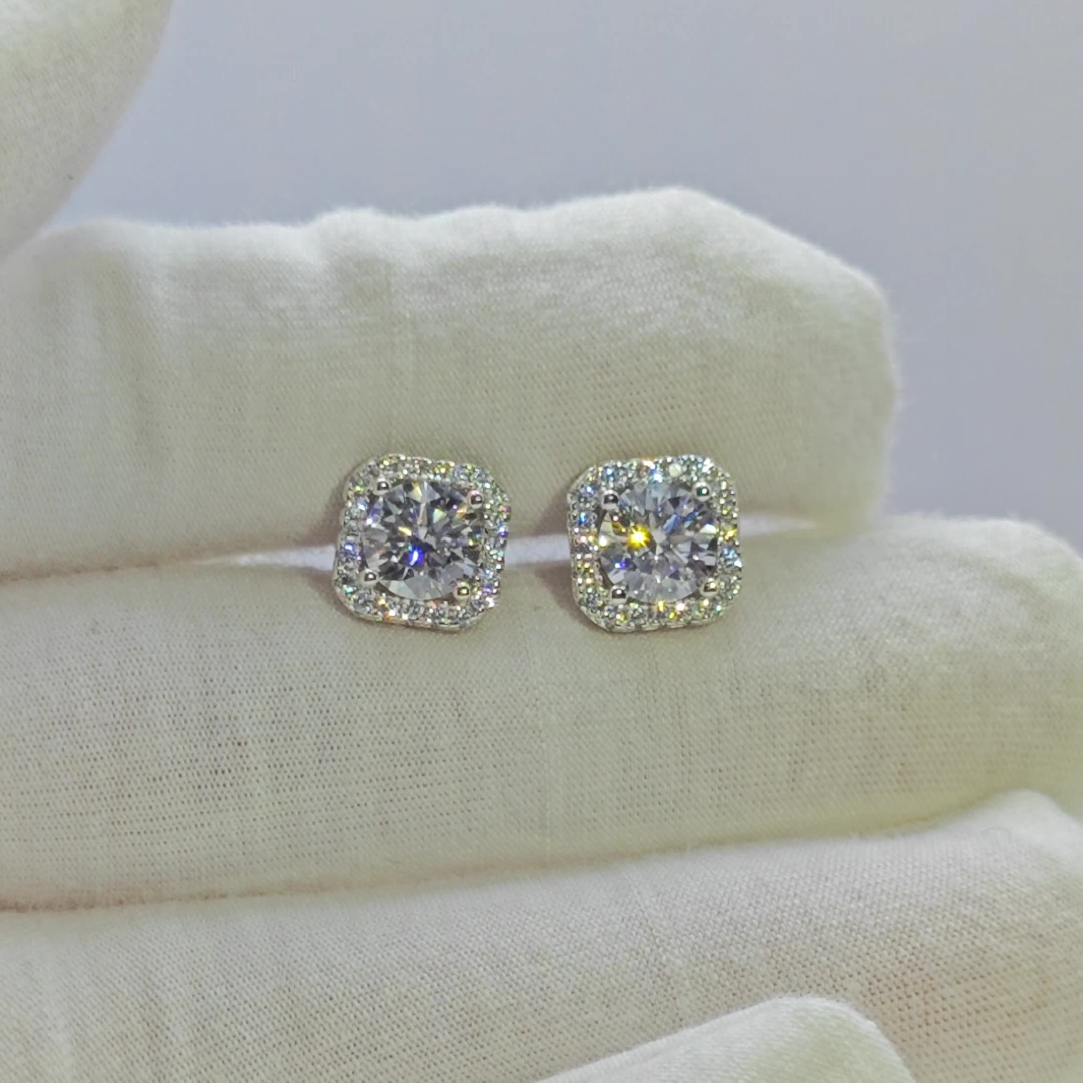 Moissanite zircon lab grown diamonds designer style womens wedding design styles diamond earrings 010