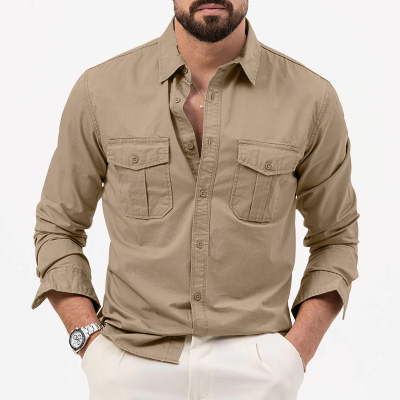 Fall New Fashion Designer Shirt Man Dress Shirt Long Sleeve Slim Fit Button Down 100% Cotton Casual Mens Clothing