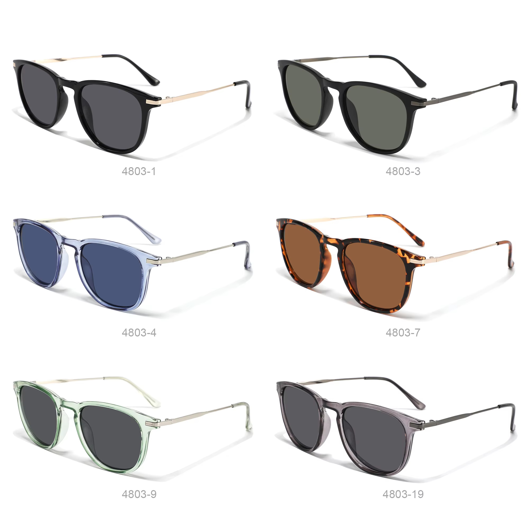Cheap wholesale 2024 new sunglasses uv400 PC frame custom logo sunglasses for men and women, PC frames, metal temples, Joker series, fashion trends.