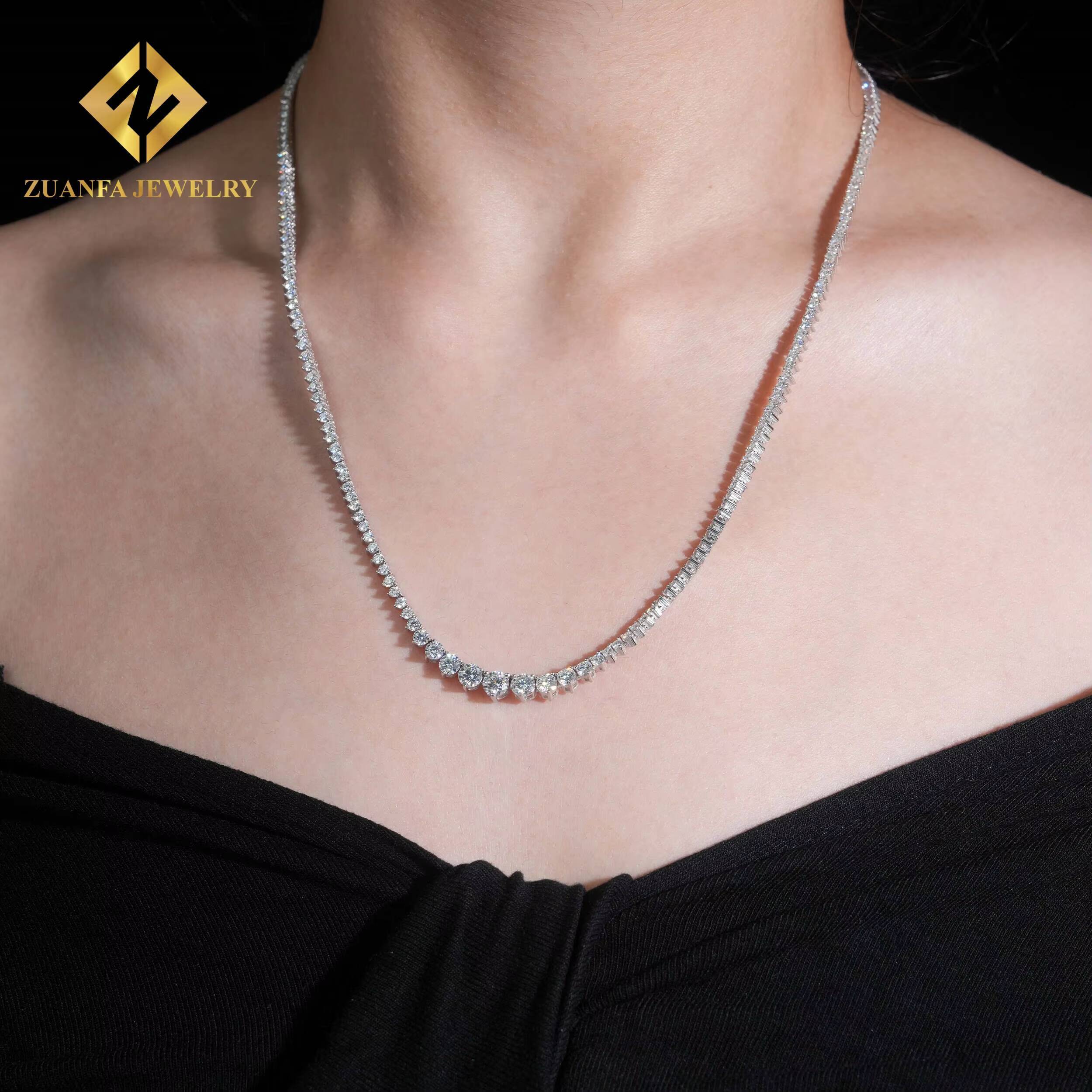 Pass Diamond Tester 2mm VVS Moissanite Tennis Chain 925 Silver Hip Hop Jewelry Bracelet Necklace Iced Out Moissanite Link Chain