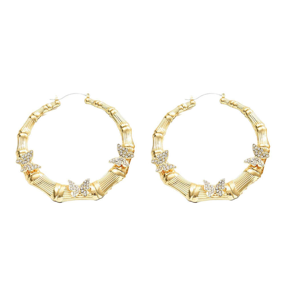 Women's Niche Butterfly Large Hoop Design Stud Versatile Elegant Earrings
