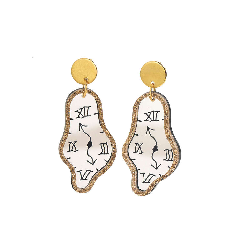 Fashion OL Style Women's Personality Clock Design Sense Niche Stud Versatile High-end Earrings for Women