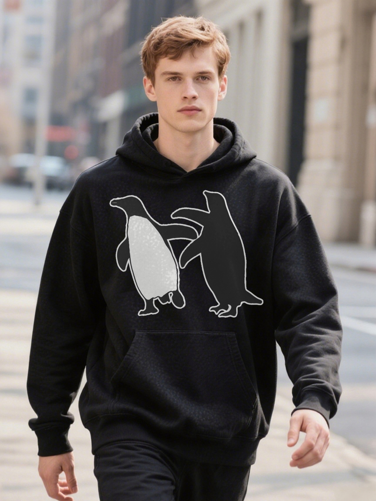 Men S Casual Hoodie Crew With Graphic Black Lightweight Stretchy Perfect For Everyday