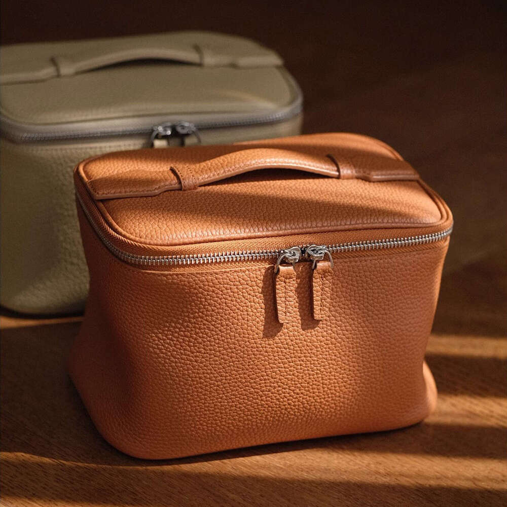 Cowhide Tool Box Bag Portable Large Capacity Travel Professional Business Trip Handheld Makeup Case Storage