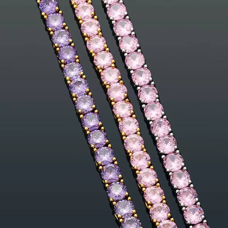 Wholesale high quality luxury ice type moissanite hip hop tennis necklace and bracelet, unisex