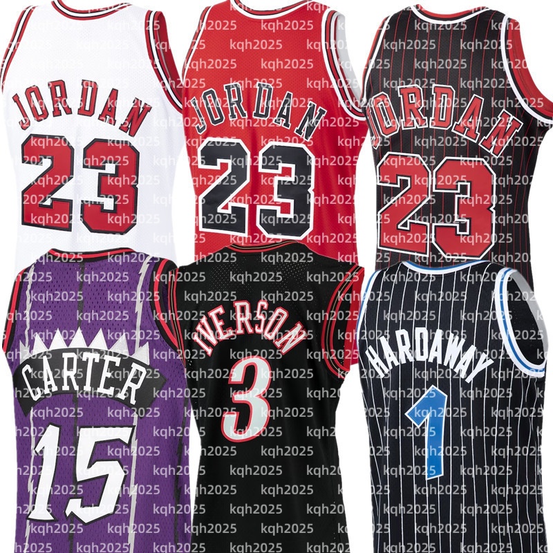 men MJ michael 23 jordan jersey dennis 91 rodman scottie 33 pippen Karl Malone John Stockton Penny Hardaway Vince Carter Allen Iverson Throwback basketball jerseys