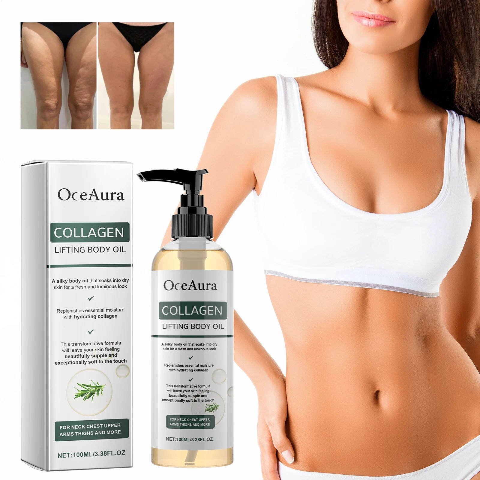 OceAura Collagen Body Oil izing and izing Whole Body Massage Essential Oil for Dry Skin izer Hydrating 250812