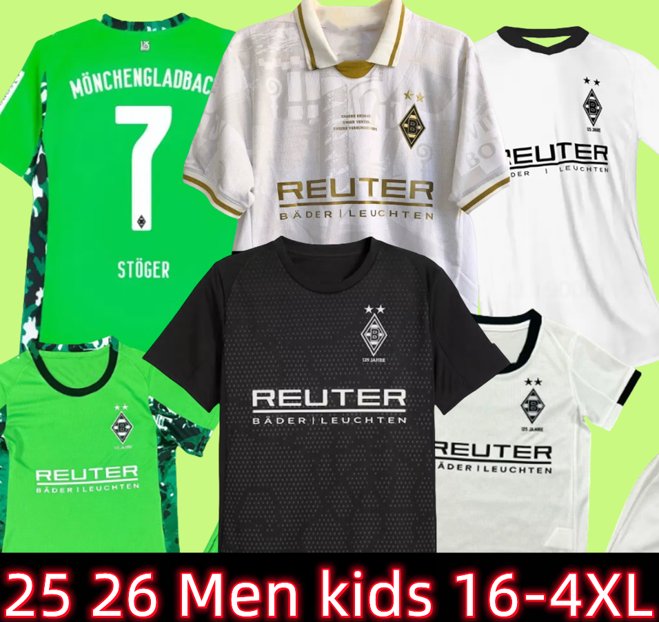 Gladbach 25-26 Away 125 Anniversary Soccer Jerseys STOGER HONORAT KLEINDIENST PLEA HACK 2025 2026 Borussia Monchengladbach Football Shirt