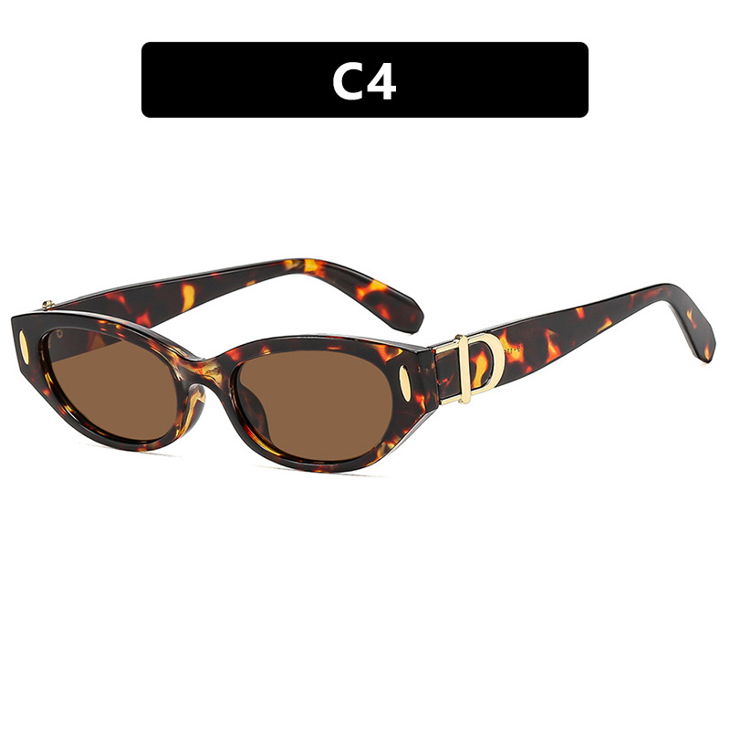 2025 New Arrival Women Small Frame Cat Eye Sunglasses with Rhinestone Accents Trendy European American Street Style UV Protective Sunnies