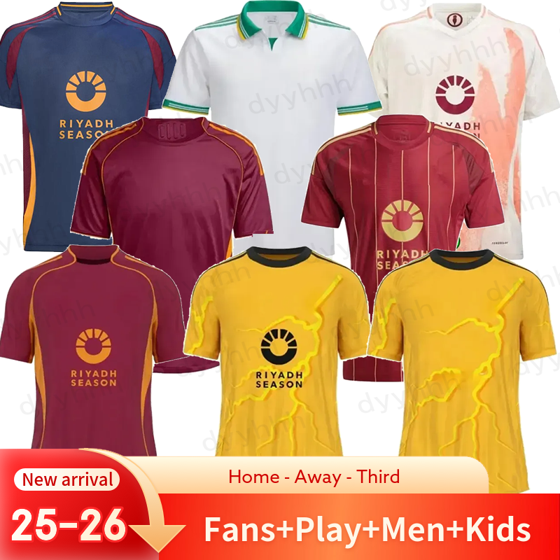 24 25 26 Maglia Roma Third Soccer Jerseys 2024 2025 2026 KONE PELLEGRINI DYBALA home Away Pellegrini CRISTANTE Dovbyk Players fans Football Jersey Men Kids Shirts Kit