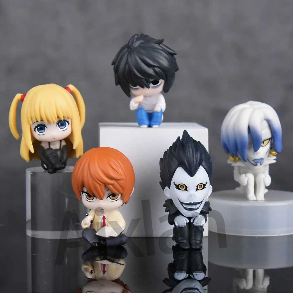 5pcs Set DEATH NOTE Figure Cute Edition Yagami Light 4cm Ryuk/LLliet PVC Action Figure Anime Collectible Figurine W250816