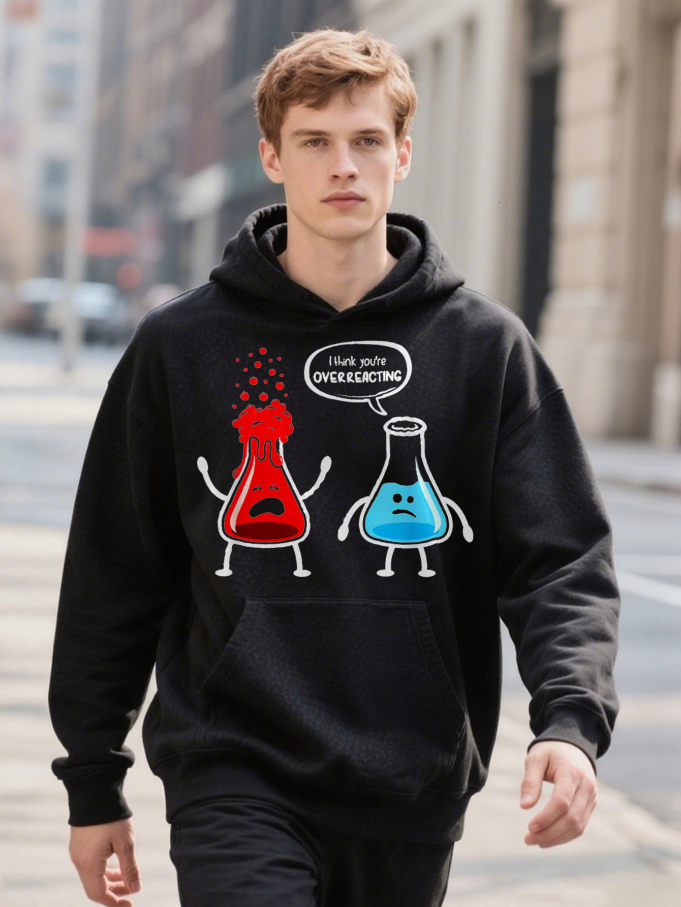 Casual Ee For Men Funny Black Hole Overreacting Hoodie Graphic Crew S Hine Washable