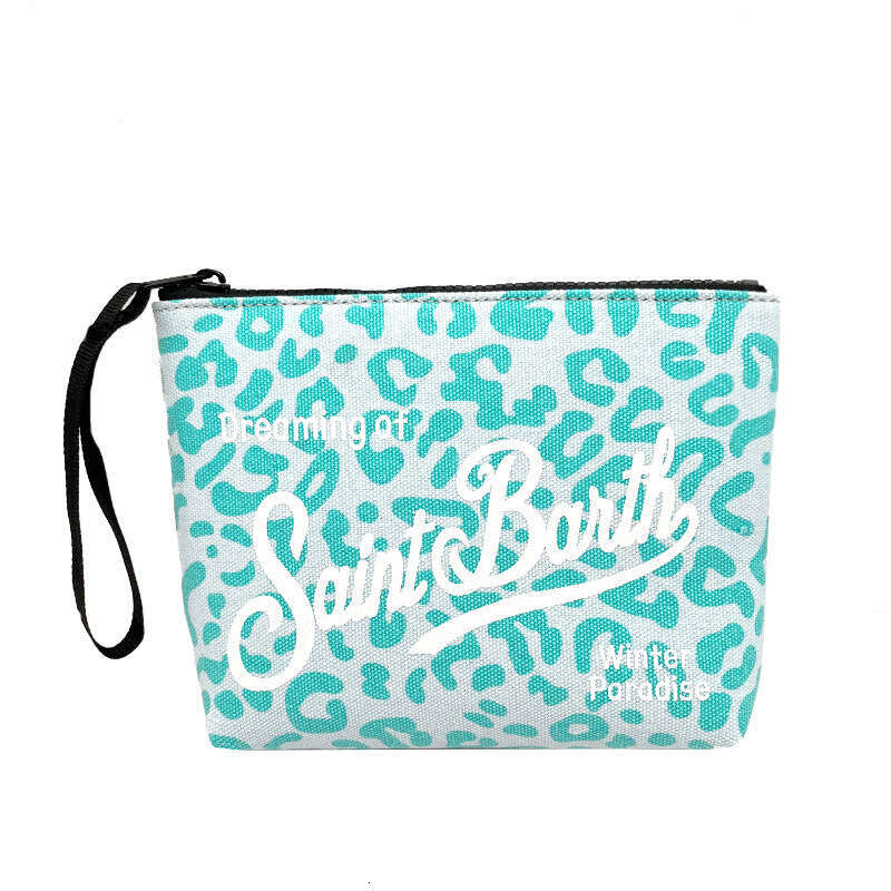 SAINT BARTH Autumn Winter New Clutch Bag for Women Colorful Leopard Print Canvas Diving Handbag