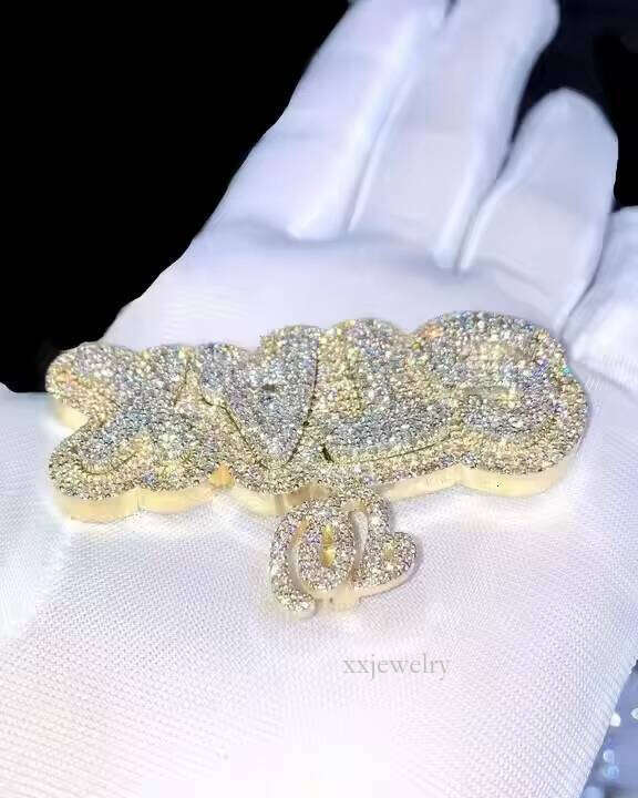 Fashion Jewelry Series Men and Women Letter Moissanite Pendant Gold Plated Pure Sier
