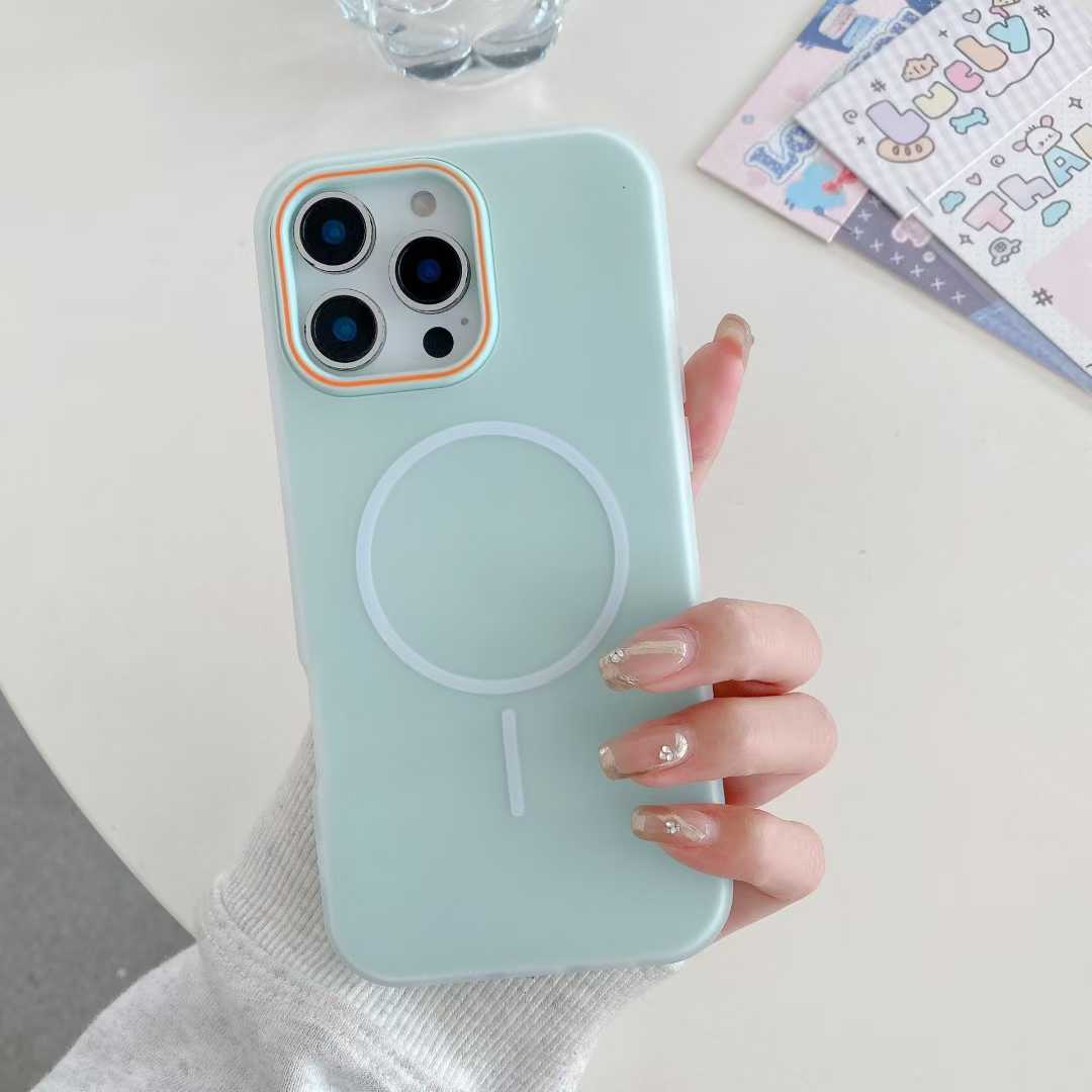 Candy Magnet Wireless Charging 2in1 Cases For Iphone 17 Air 16 Pro Max 15 Plus 14 13 12 Colorful Jelly Hard PC Soft TPU 2in1 Hybrid Layer Magnetic Fro