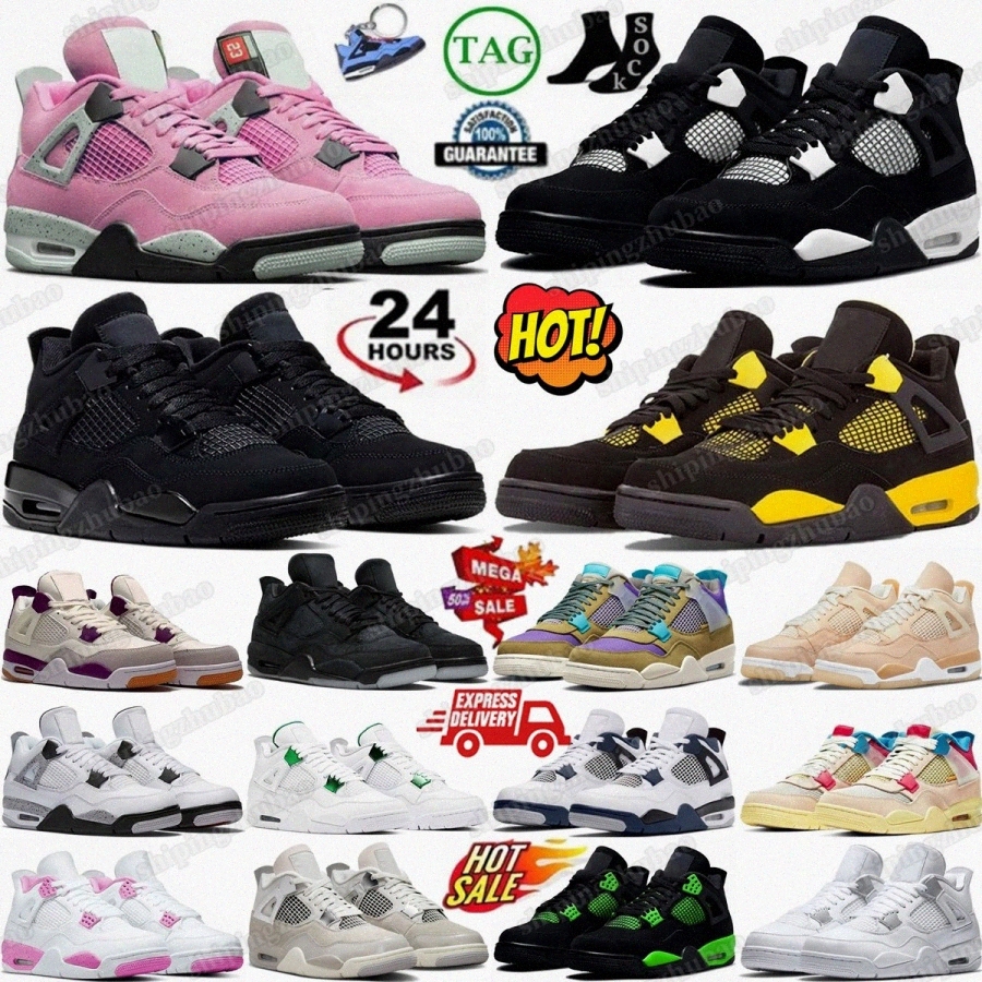 Basketball Shoes 4 Man Sneakers 4s j4 White Thunder Black Cats Undefeated Mens Orchid Maniere Cactus Jack Cool Grey Cement Bred Pure Money Military Blue Women Olive