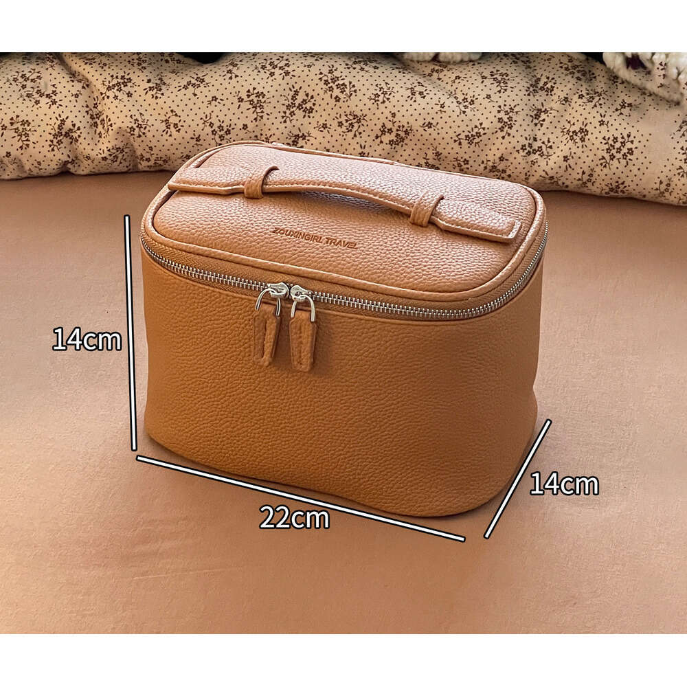 Cowhide Tool Box Bag Portable Large Capacity Travel Professional Business Trip Handheld Makeup Case Storage