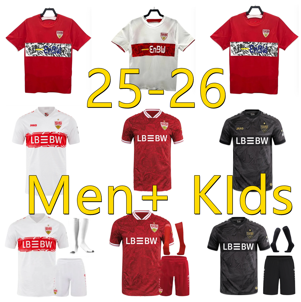 25 26 Gomez DEMIROVIC MILLOT UNDAV FUHRICH LEWELING STILLER KARAZOR 25 26 Home Away KIds KIT 2025 2026 Stuttgart RETRO Soccer Jerseys