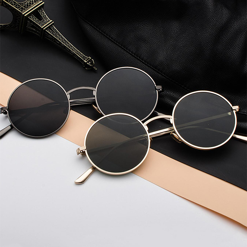 Retro-Styled Protective Sun Glasses Classic Circular Frames for Both Genders