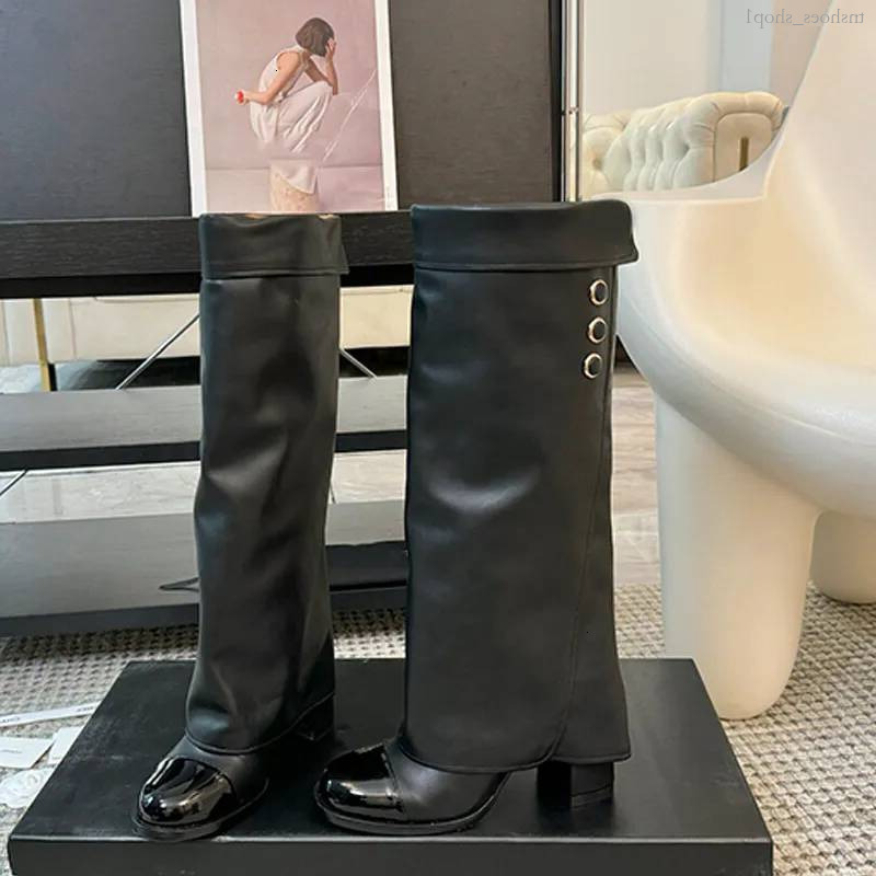 Boots 50 Off Shark High Boot New Chunky Pant Designer Womens Long Autumn Winter Heel Fashion Western Knight Slip On Boots Over The Knee Shoe