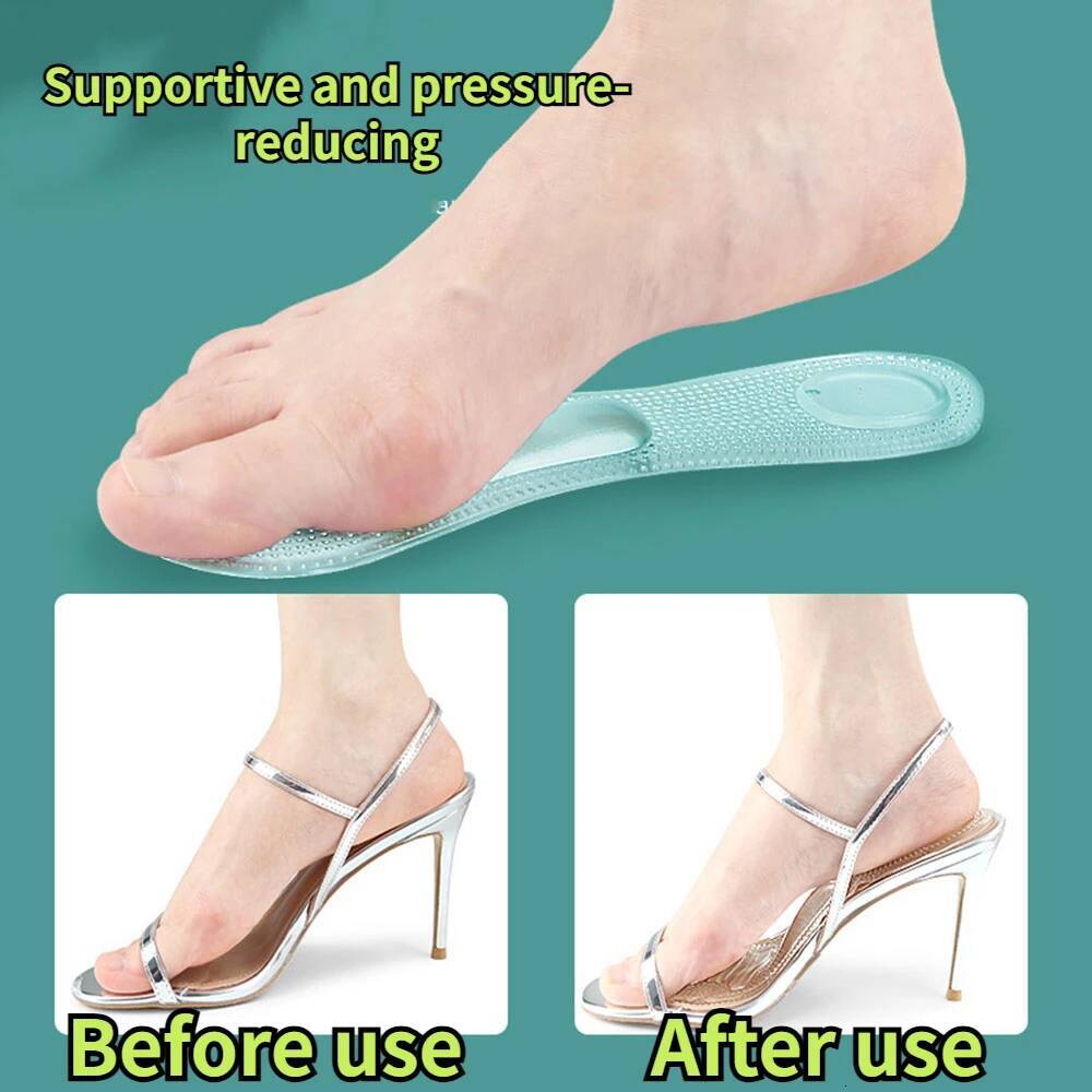 Women Seven Point Heel Protectors Silicone Cushion Foot Care Products Non Slip Shoe Pad High Heels Adjustable Size Insole ddmythur