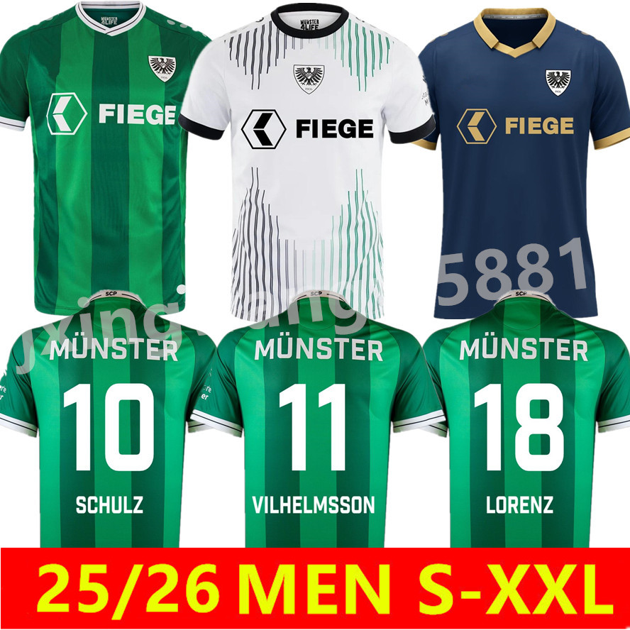 2025 2026 PreuBen MUnster Soccer Jerseys BATMAZ SCHULZ VILHELMSSON LORENZ JAECKEL 25 26 football shirt