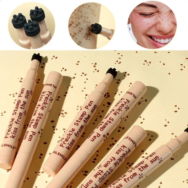 Five Head Face Fake Freckles Pen Natural Waterproof Lifelike Freckles Stamp Pen Long Lasting Dot Spot Pen Makep Tool Cosmetic 250815