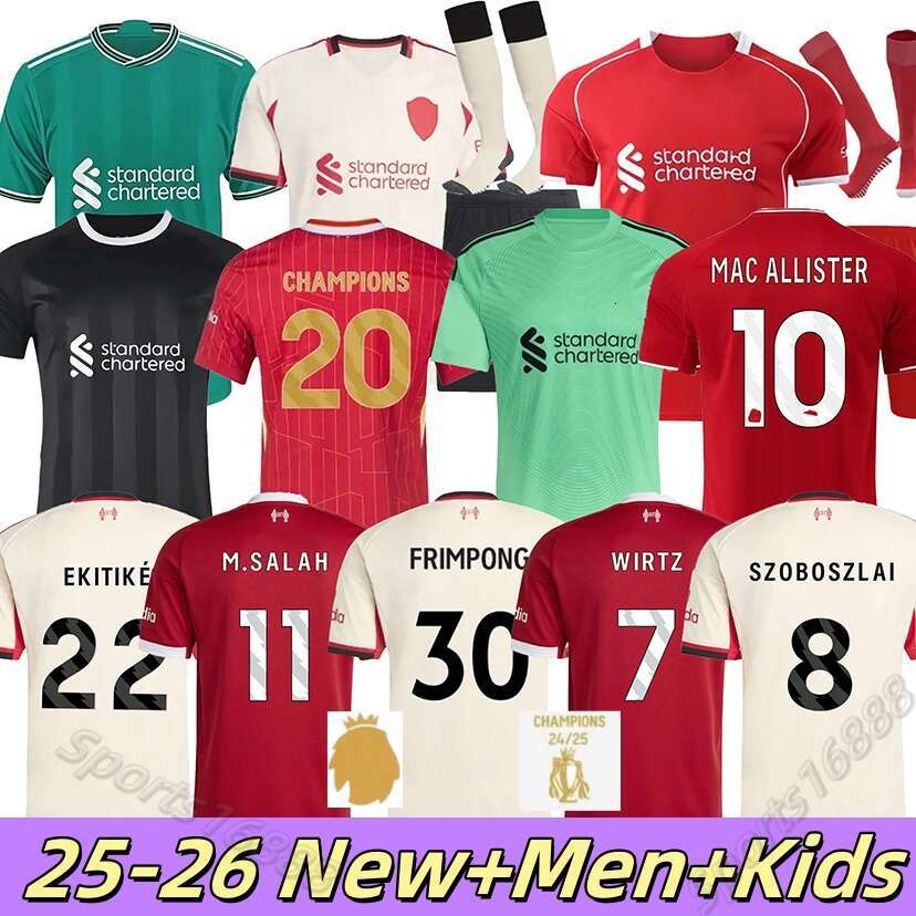 25 26 The RedsMohamed Salah SZOBOSZLAI GAKPO ALLISTER KERKEZ WIRTZ EKITIKE FRIMPONG 2025 2026 LFCsoccer jerseys BRADLEY ENDOT DARWIN football shirts kids kit tops