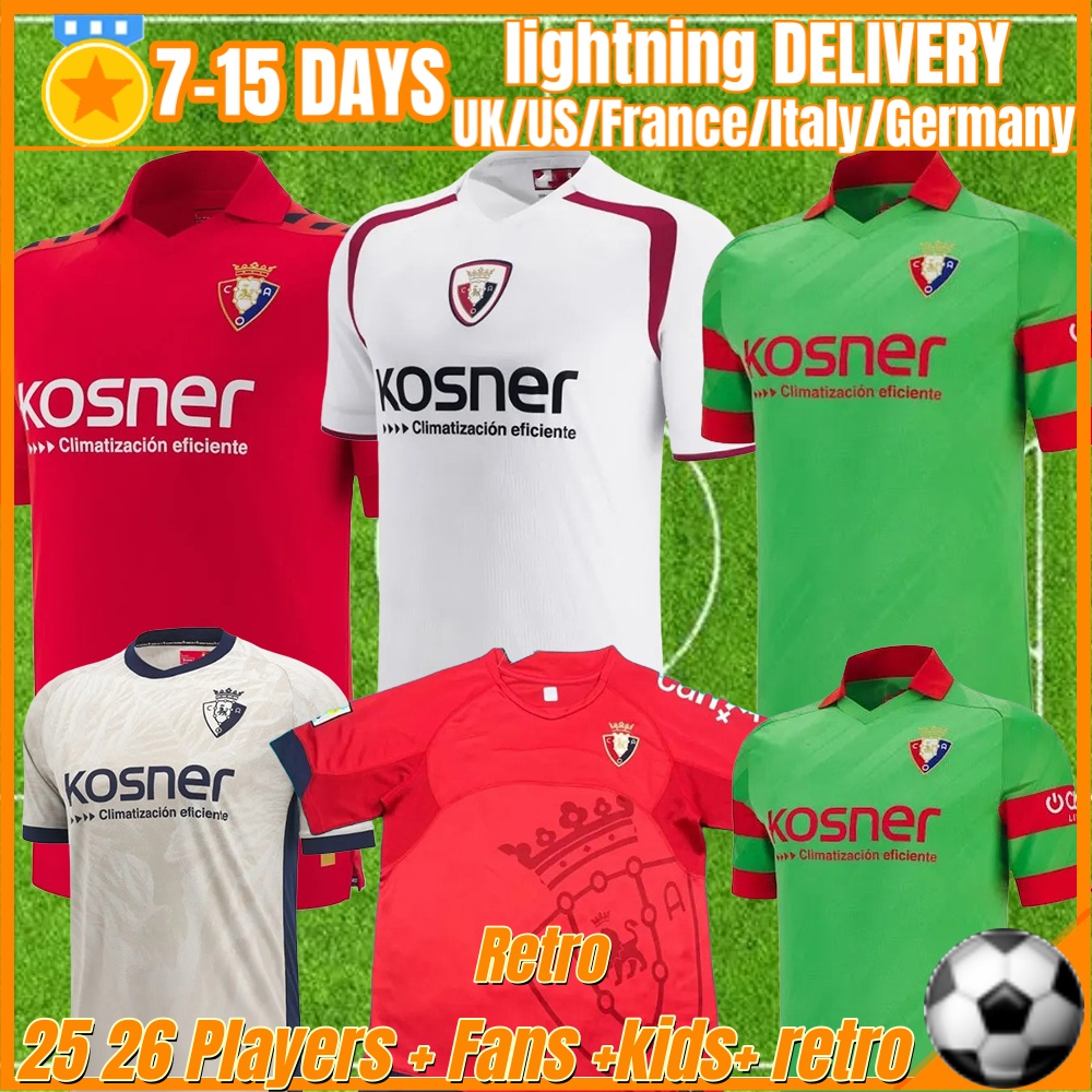 25-26 OSASUNA soccer jersey DAVID GARCiA CHIMY aVILA CAMISETA EQUIPACIoN ADULTO Real Zaragoza TORRES MONCAYOLA SANCHEZ home away men kit kids Footbal 04 05 97 98 10 12