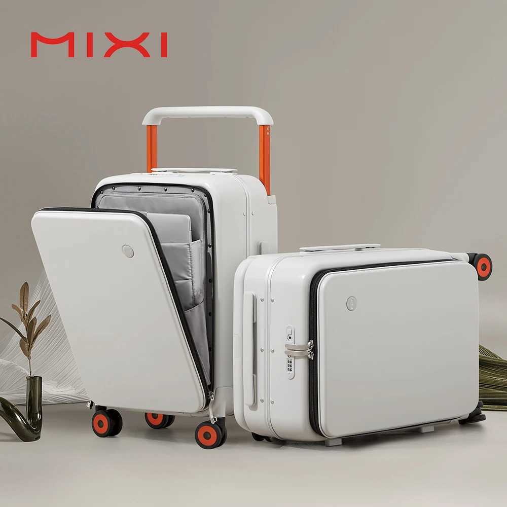 Mixi New Design Wide Handle Suitcase Men Carry-On Luggage Women Travel Trolley Case 20 Inch Cabin PC Aluminum Frame M9275 L2508151