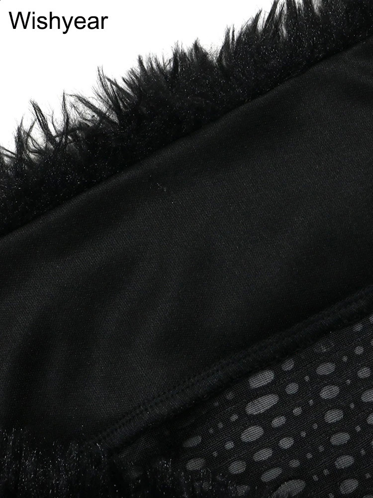 Long Sleeve Fur Slash Neck Off Shoulder Crop Tops and Skinny Pants Womens Black Two 2 Piece Set Sexy Birthday Party Outfits 250815