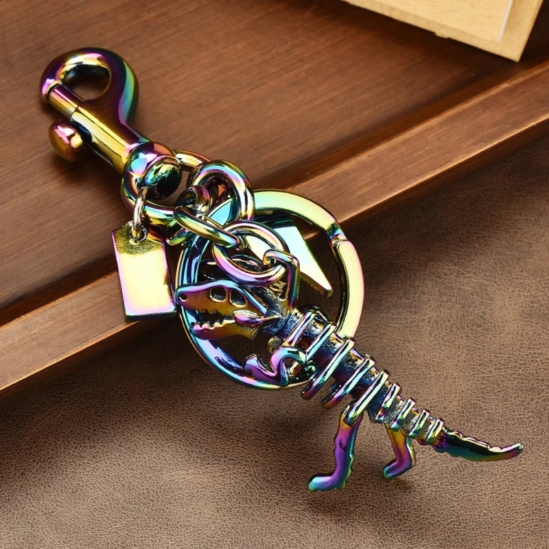 Colorful Alloy Dinosaur Bone Keyring Eye Catching Metal Keychain Accessory Fashionable Bag Charm Ornament for Students P9YF 250815