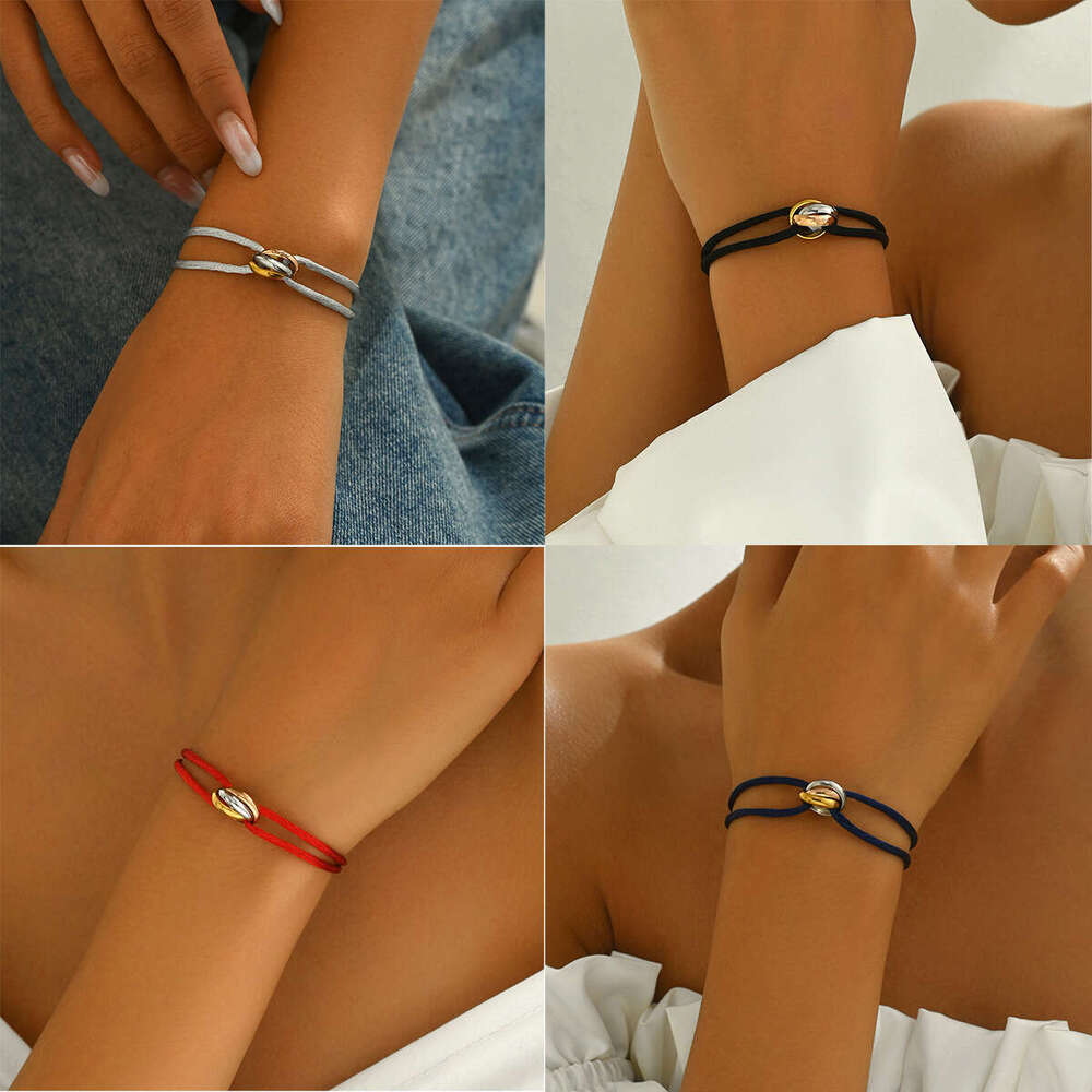 Minimalist Geometric Style Women's Bracelet Personality Cross Adjustable Design Hand Rope Niche High-end Sense Jewelry