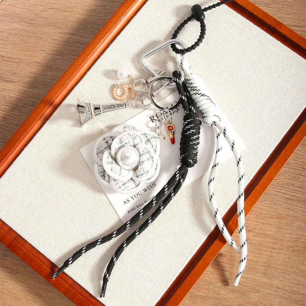 Style Camellia Hanging Box Accessories Creative New Eiffel Tower Bag Pendant Decoration
