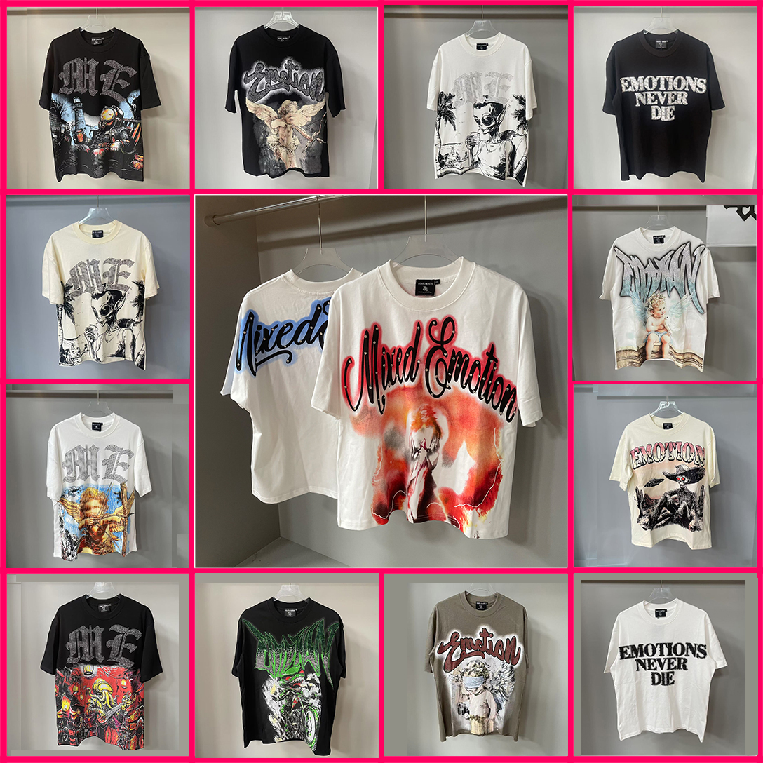 mixed emotions shirt men t shirt Y2K Harajuku Spider web Shirt Summer Woman Tees Loose Hip Hop Gothic Graphic Print Oversized Tshirt Punk Sleeved Streetwear